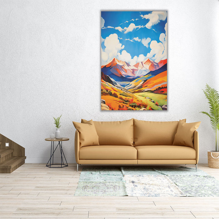 Color Storm Over Rockies - Canvas Print Wall Art