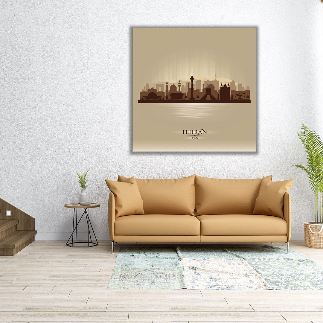 Tehran Iran, City Skyline - Canvas Print Wall Art