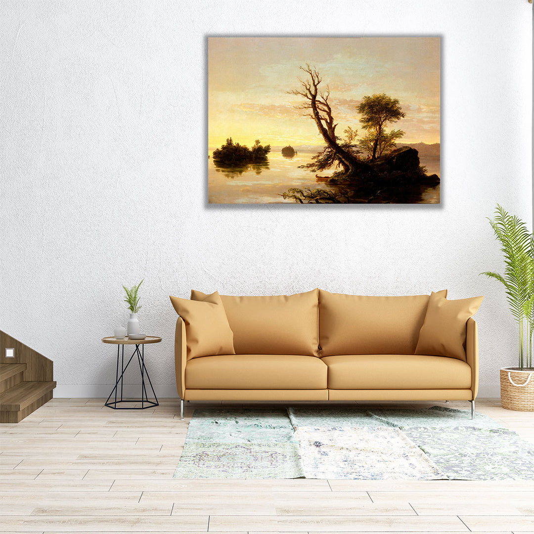 American Lake Scene, 1844 - Canvas Print Wall Art