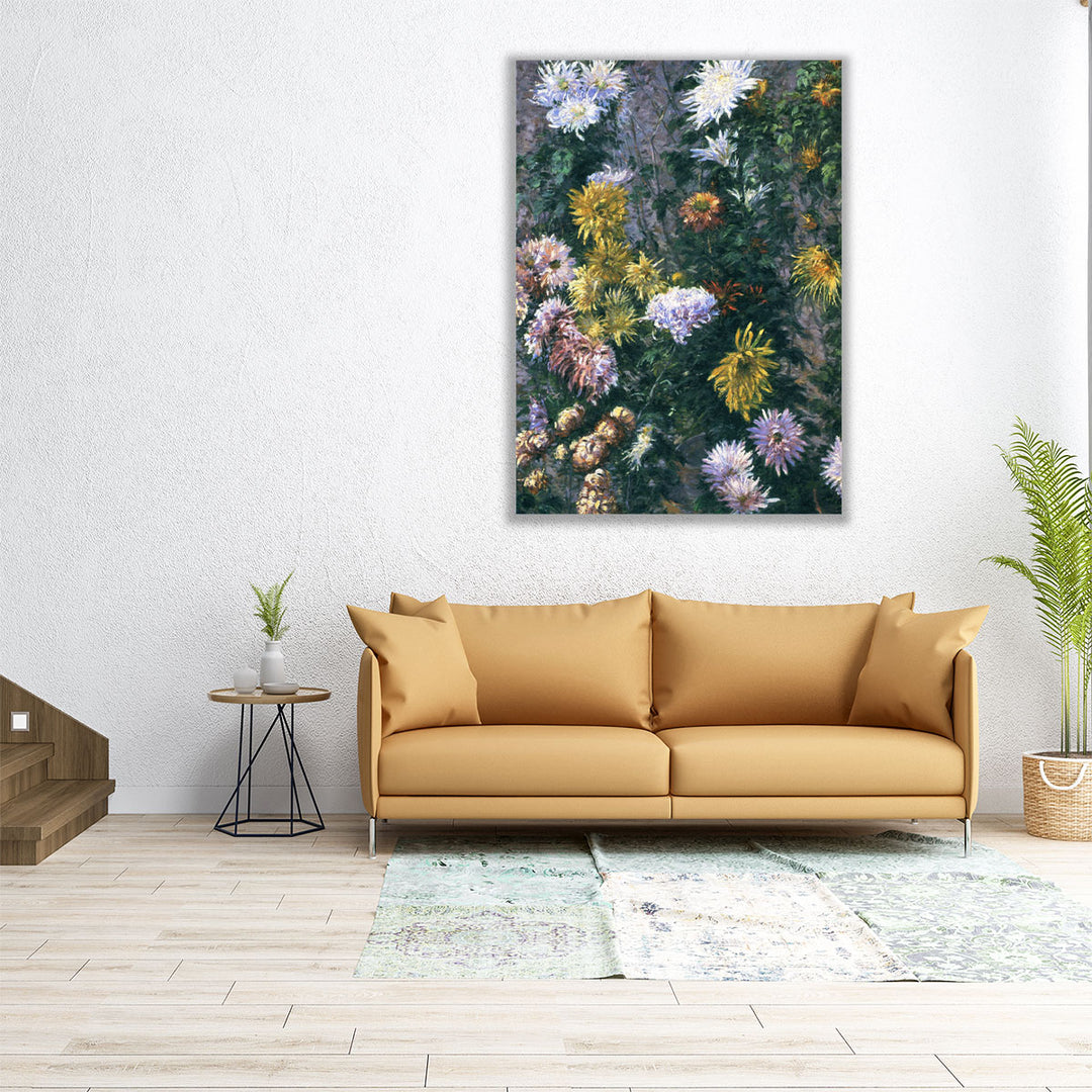 White and Yellow Chrysanthemums, 1893 - Canvas Print Wall Art