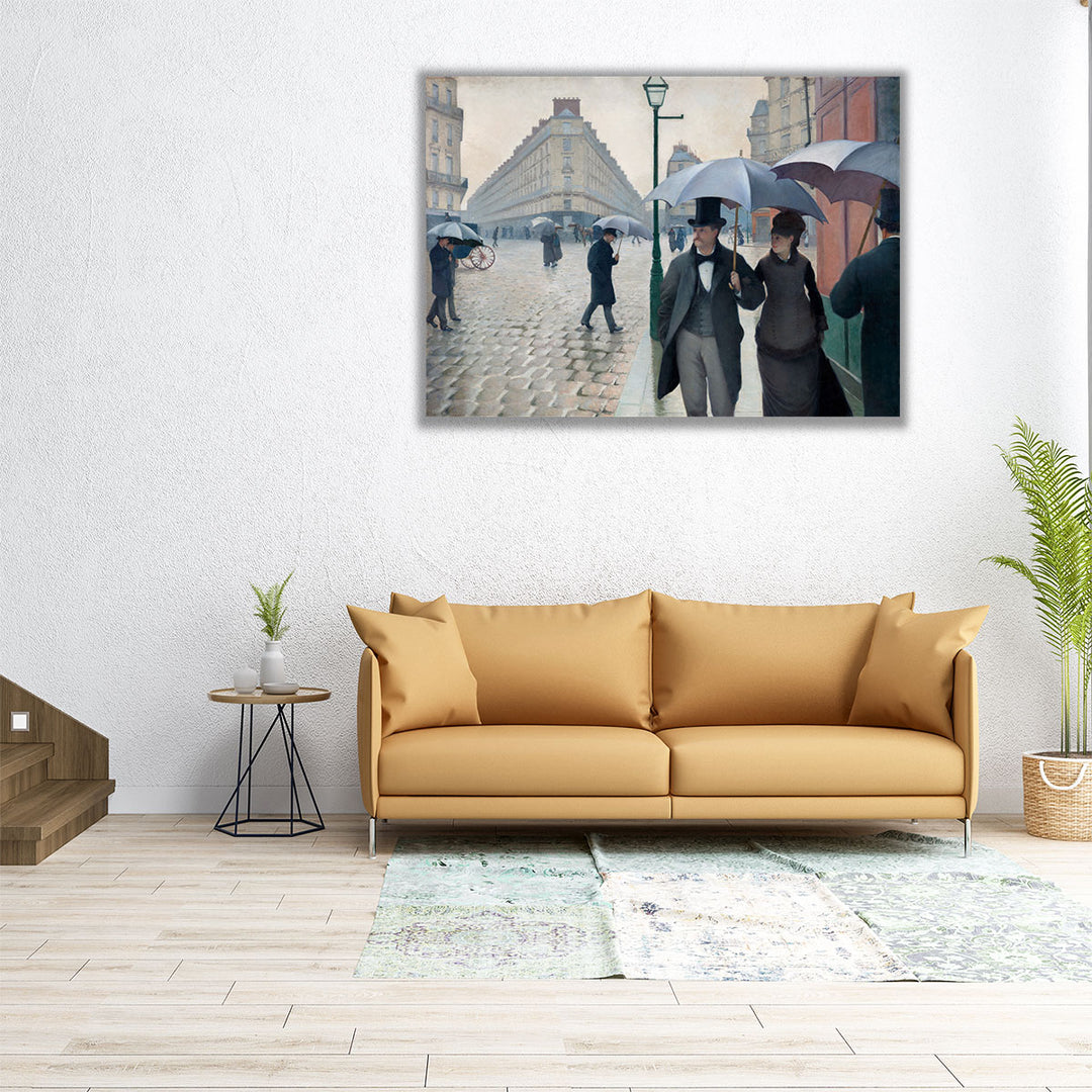 Paris Street Rainy Day, 1877 - Canvas Print Wall Art