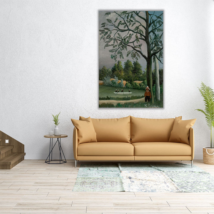 Paysage Avec des Pecheurs - Canvas Print Wall Art