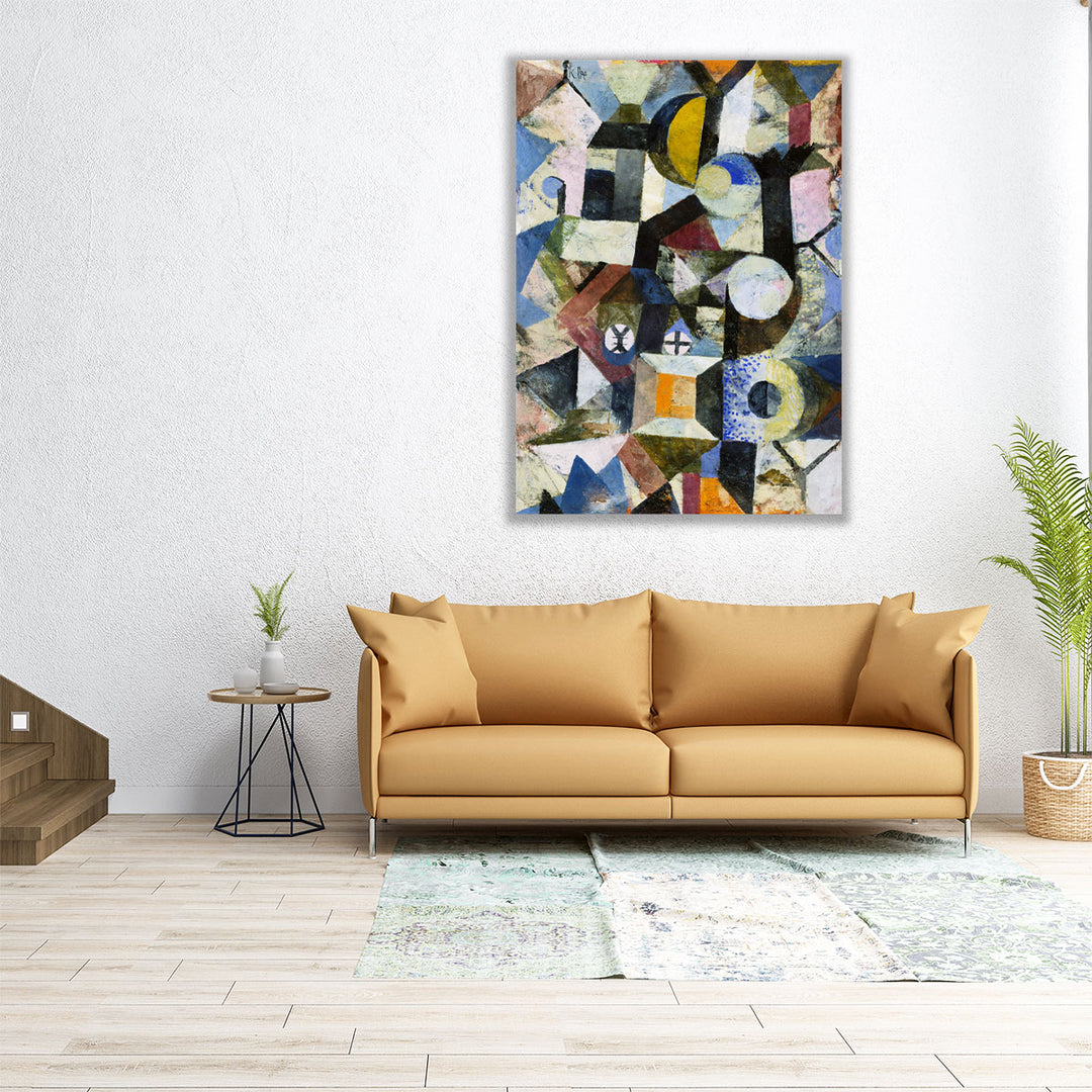 Composition with the Yellow Hal, Moon and the Y - Canvas Print Wall Art