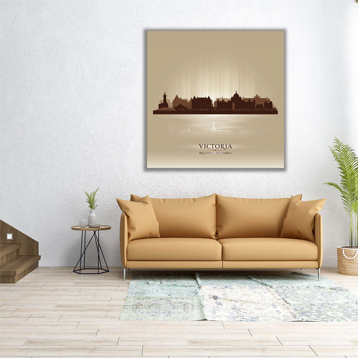 Victoria British Columbia, City Skyline - Canvas Print Wall Art