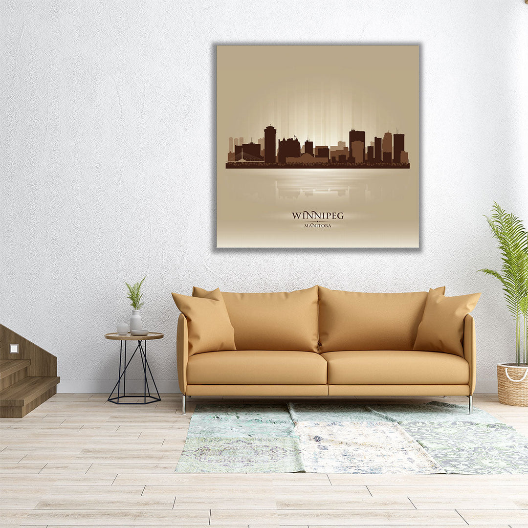 Winnipeg Manitoba, City Skyline - Canvas Print Wall Art