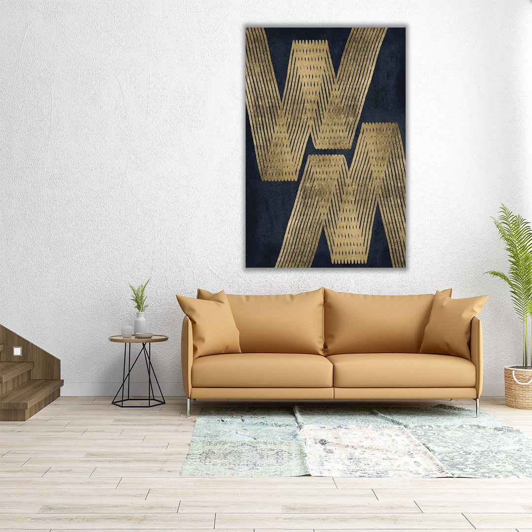 Golden Criss Cross 2 - Canvas Print Wall Art
