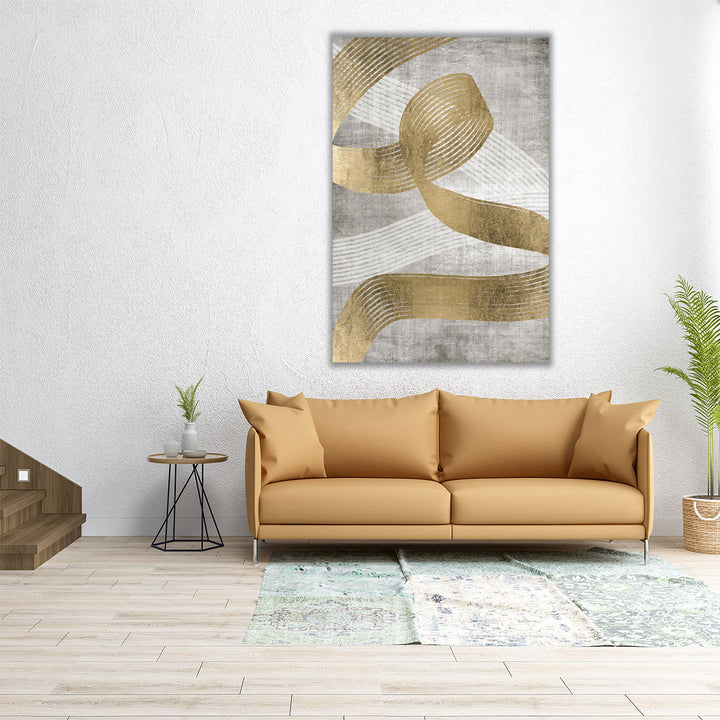 Golden Ribbon 2 - Canvas Print Wall Art