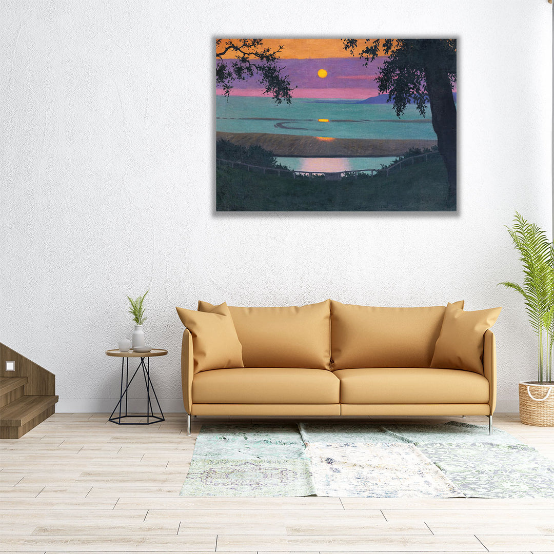 Sunset at Grace, Orange and Violet Sky, 1918 - Canvas Print Wall Art
