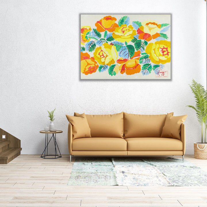 Composition mit gelben Rosen - Canvas Print Wall Art