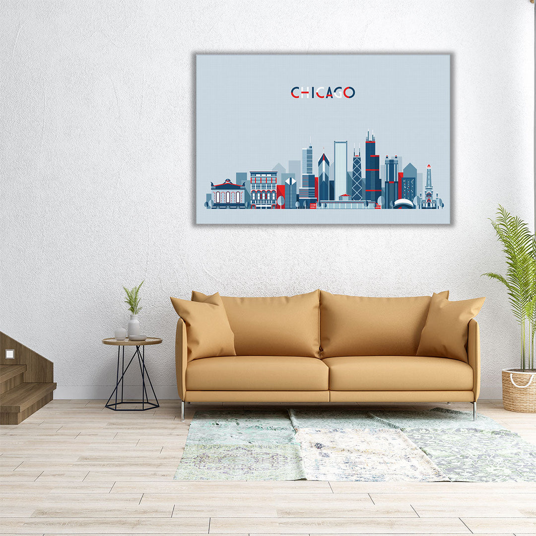 Chicago City Skyline, United States - Canvas Print Wall Art