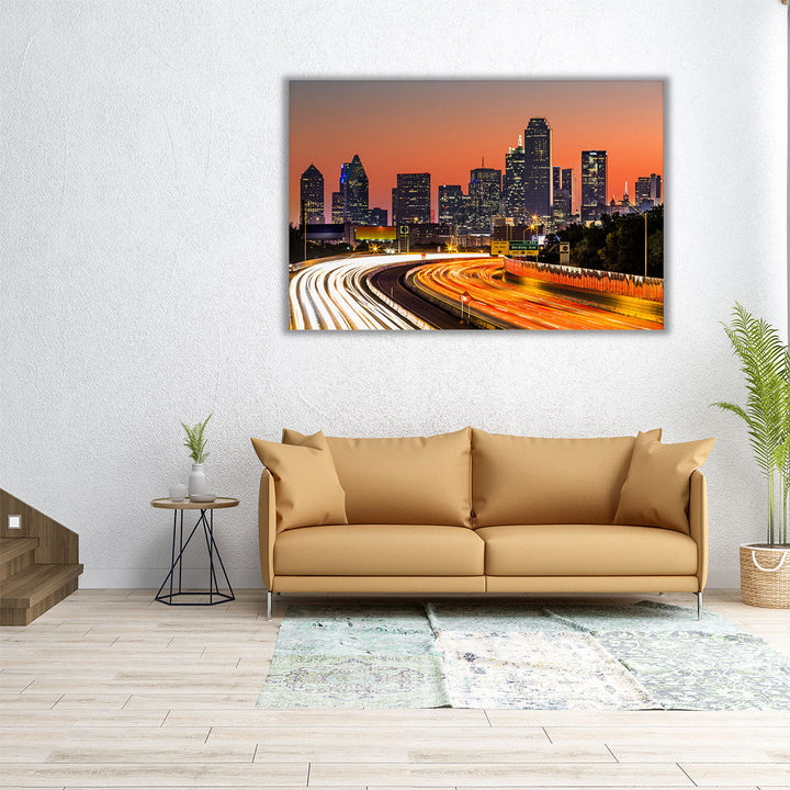 Dallas City Skyline At Sunrise - Canvas Print Wall Art