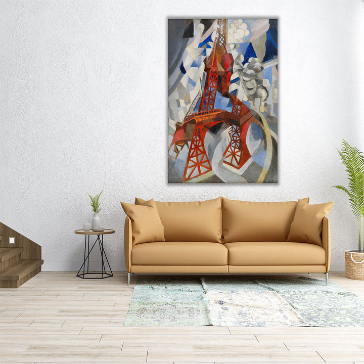 Red Eiffel Tower - Canvas Print Wall Art