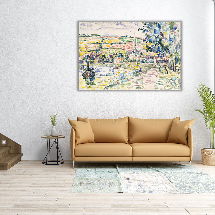 Petit Andely, The River Bank - Canvas Print Wall Art
