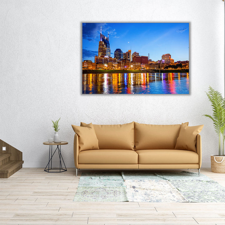 Downtown Nashville, Tennessee City Skyline - Canvas Print Wall Art