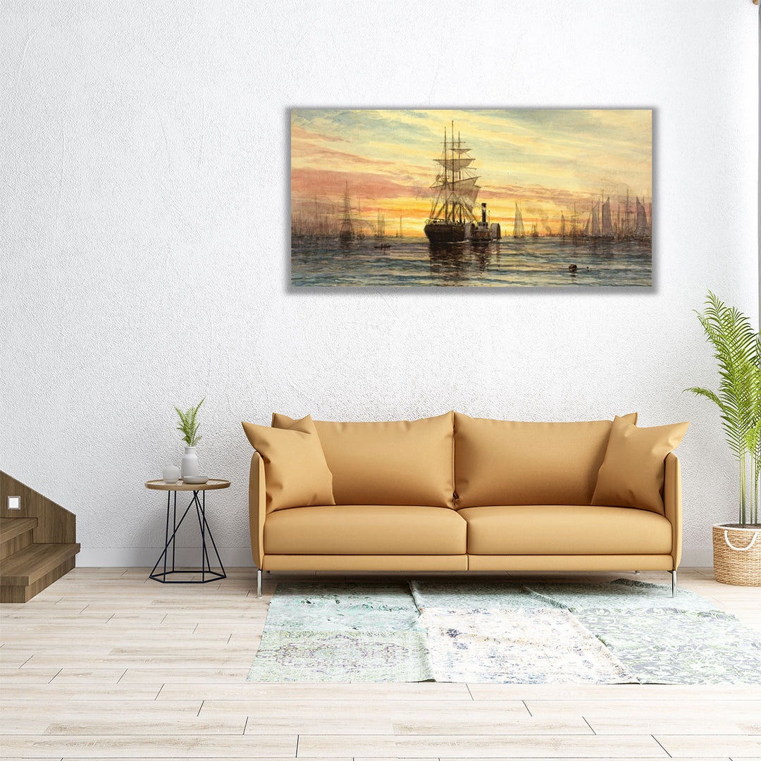 Harbor Scene, 1885 - Canvas Print Wall Art