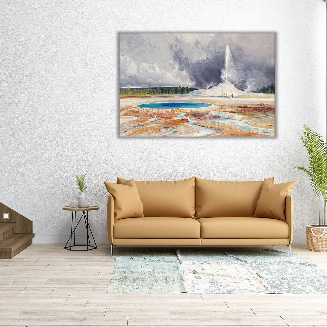 Old Castle Geyser, 1874 - Canvas Print Wall Art