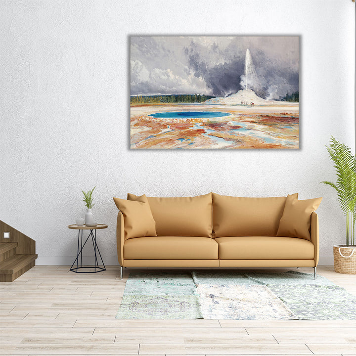 Old Castle Geyser, 1874 - Canvas Print Wall Art