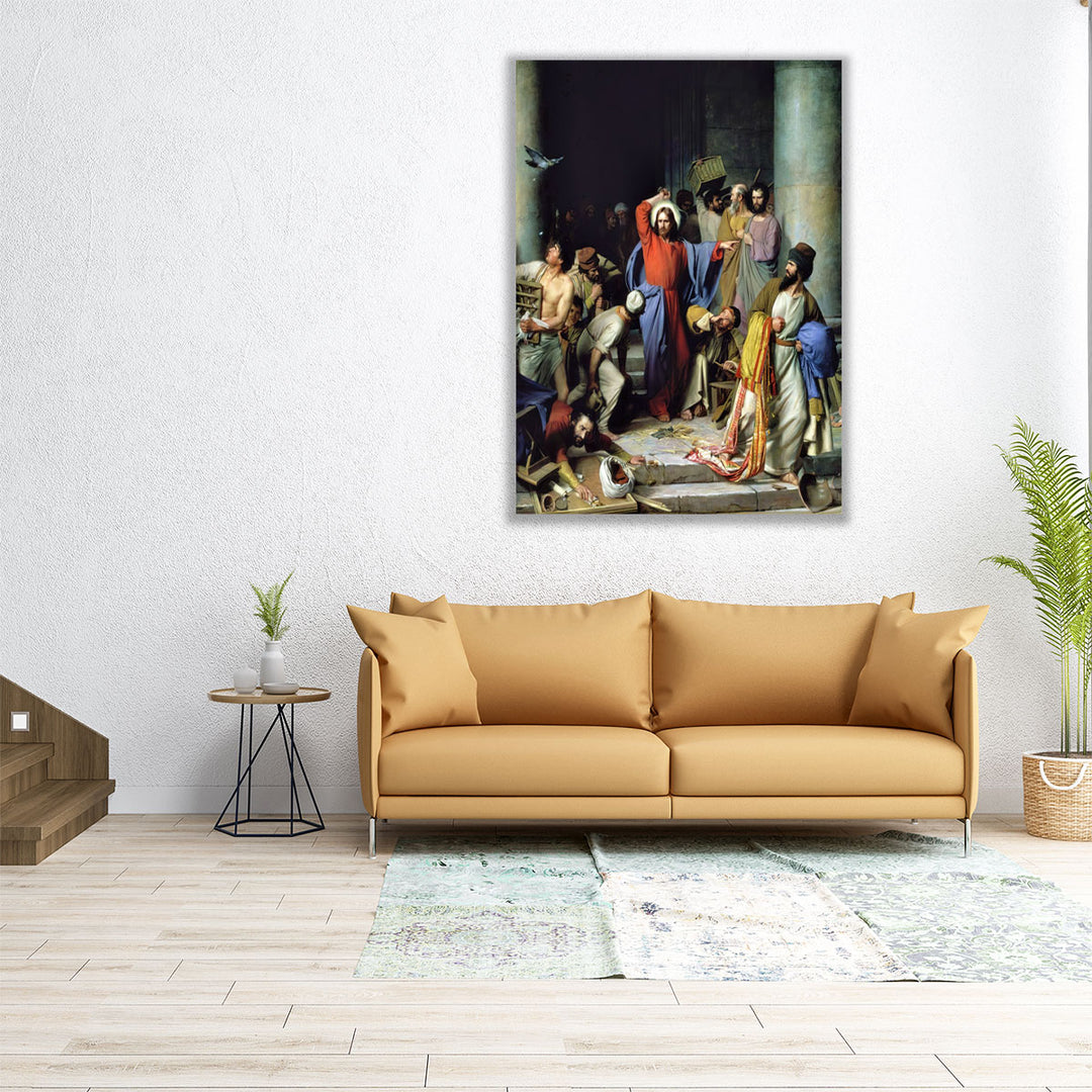Casting Out the Money Changers - Canvas Print Wall Art