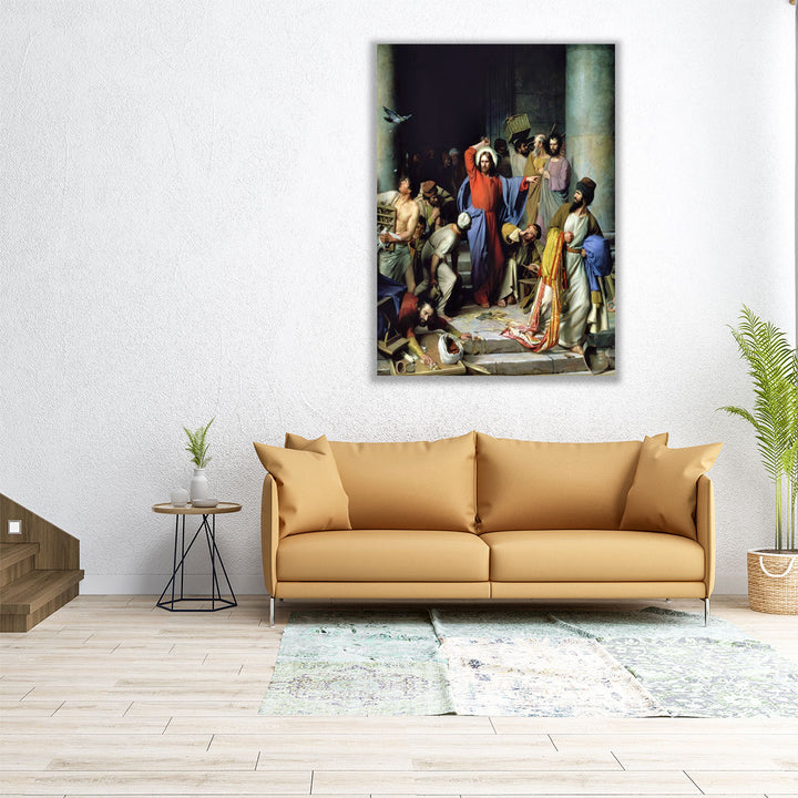 Casting Out the Money Changers - Canvas Print Wall Art