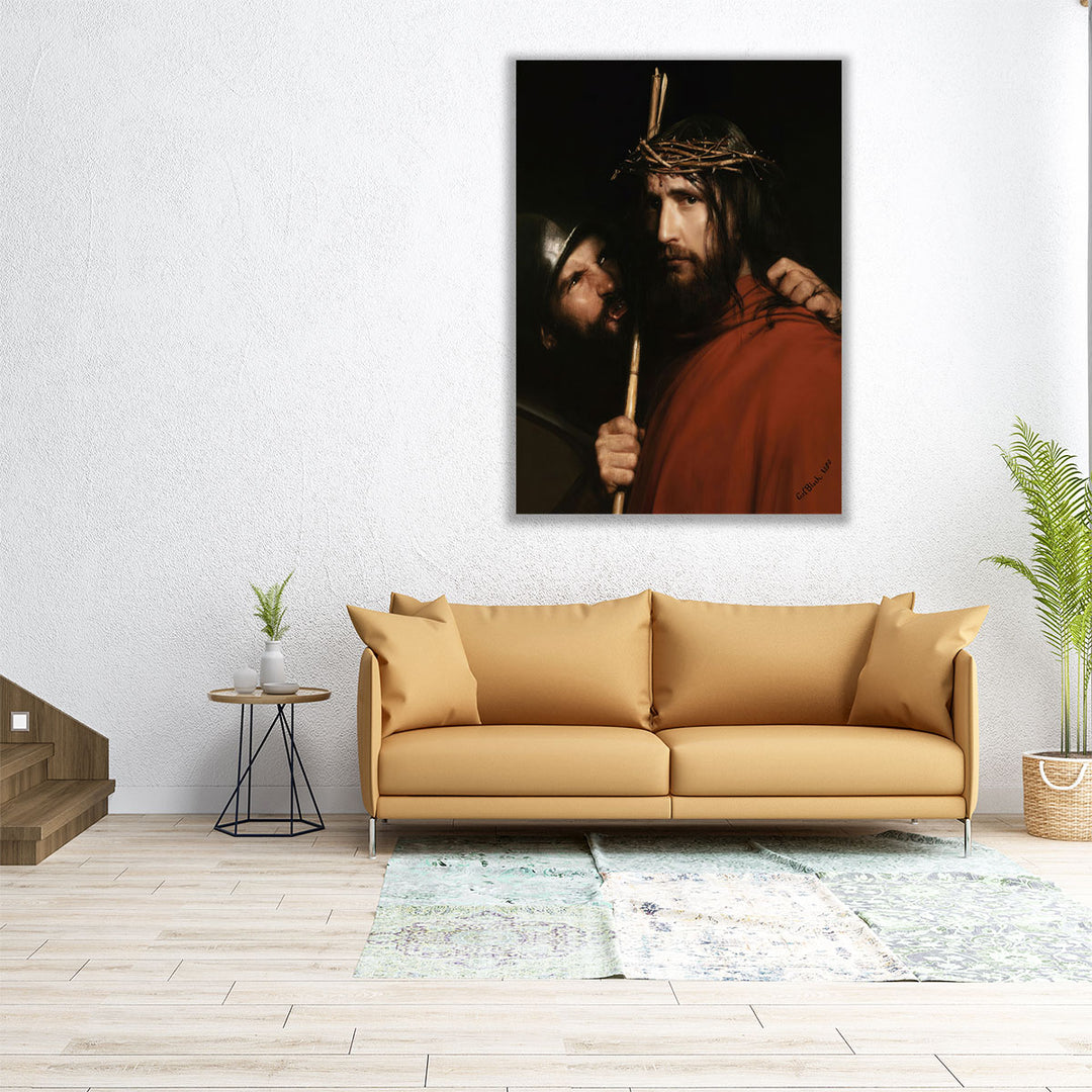 Christ with Mocking Soldier - Canvas Print Wall Art