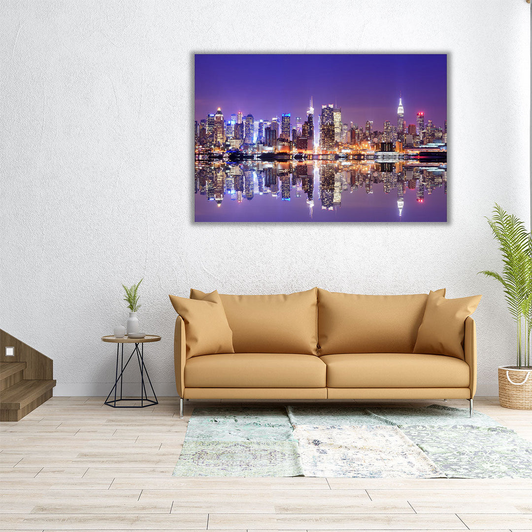 New York City Skyline During Night - Canvas Print Wall Art