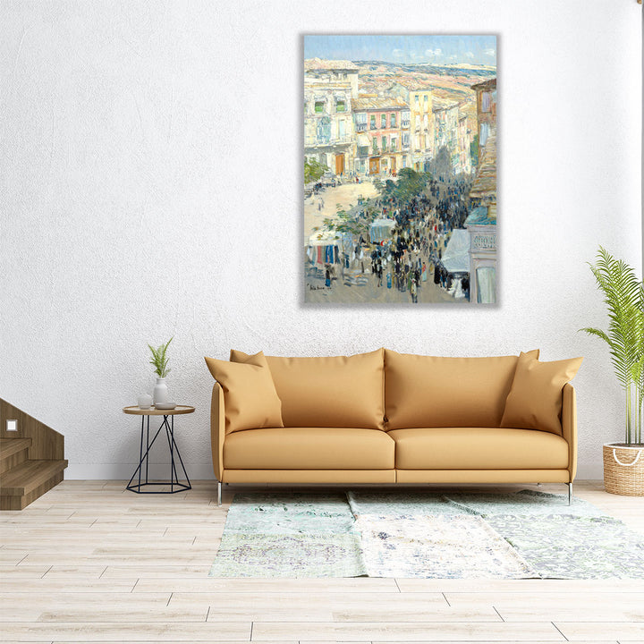 View of a Southern French City, 1910 - Canvas Print Wall Art