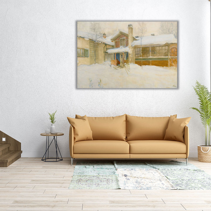 My Country Cottage In Winter, Sundborn - Canvas Print Wall Art