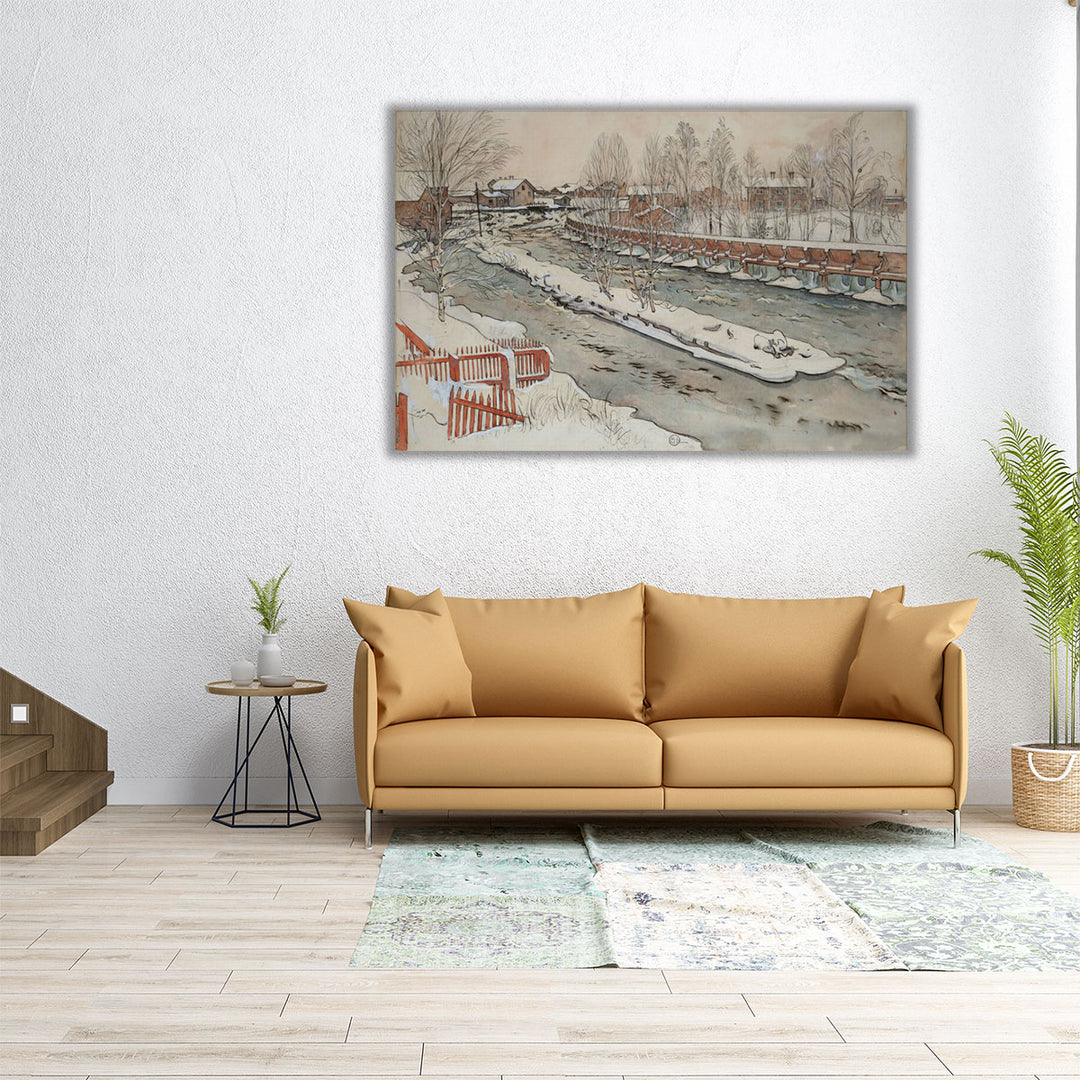 The Timber Chute, Winterscene - Canvas Print Wall Art