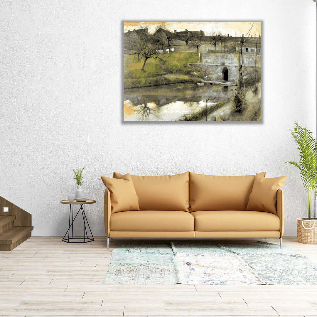 Pond Grez sur Loing - Canvas Print Wall Art