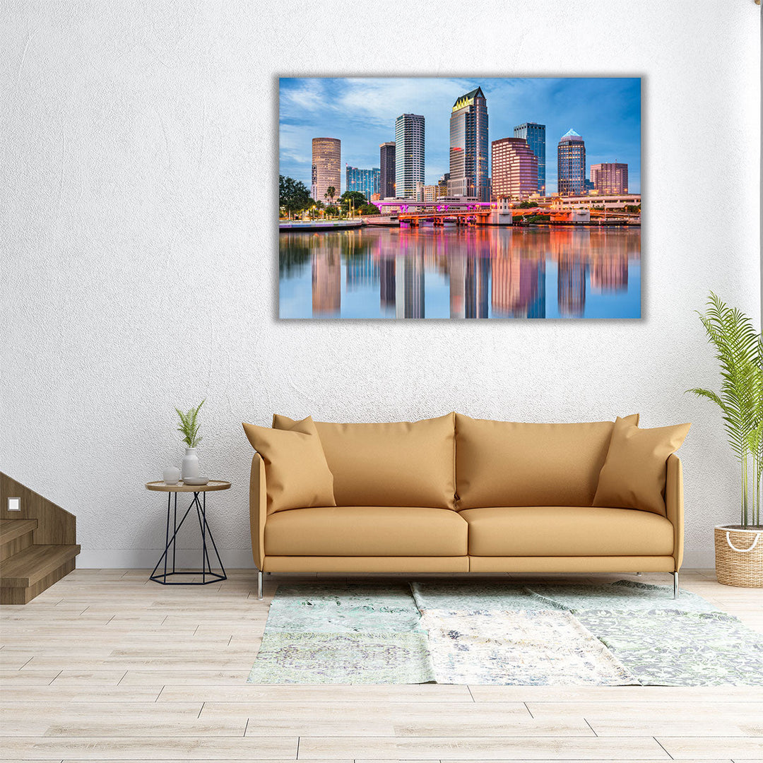 Tampa, Florida, Downtown Skyline - Canvas Print Wall Art