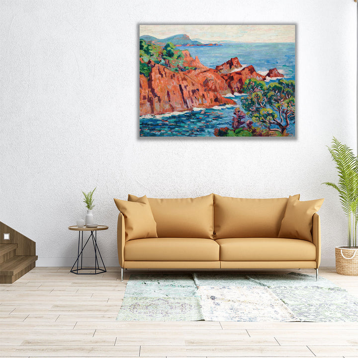 Les roches rouges à Agay - Canvas Print Wall Art