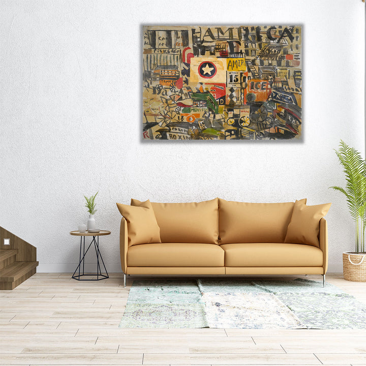 New York Street Scene, 1920 - Canvas Print Wall Art