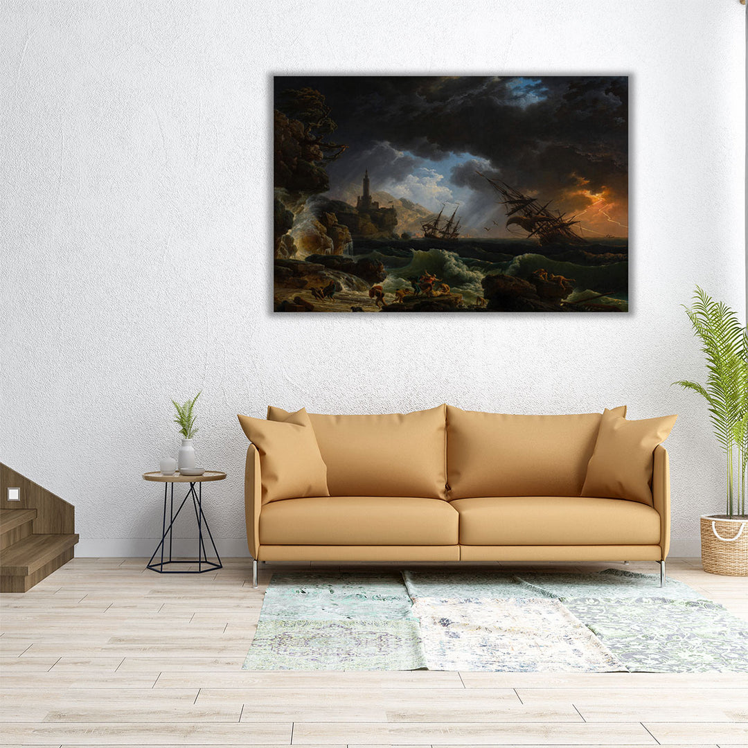 A Shipwreck in Stormy Seas - Canvas Print Wall Art