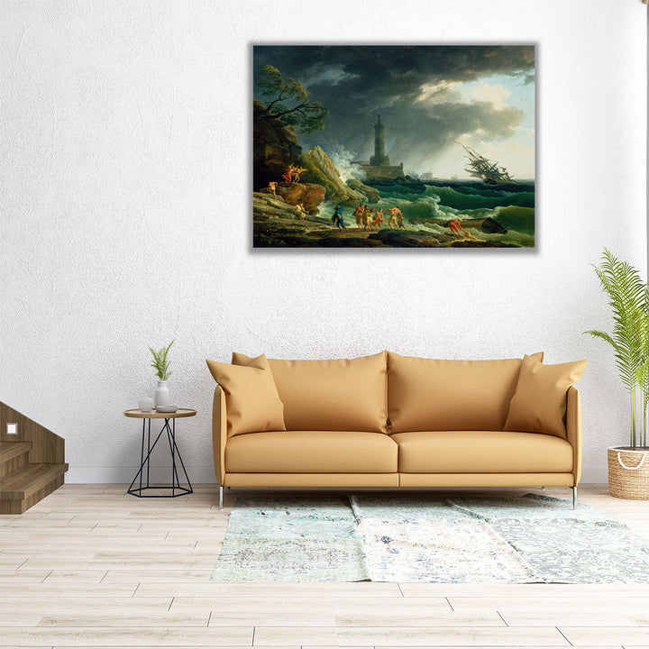 A Storm on a Mediterranean Coast - Canvas Print Wall Art