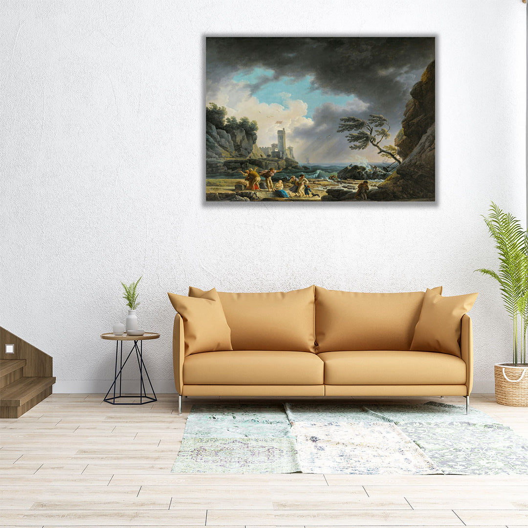 A Storm near a Rocky Coast, 1784 - Canvas Print Wall Art