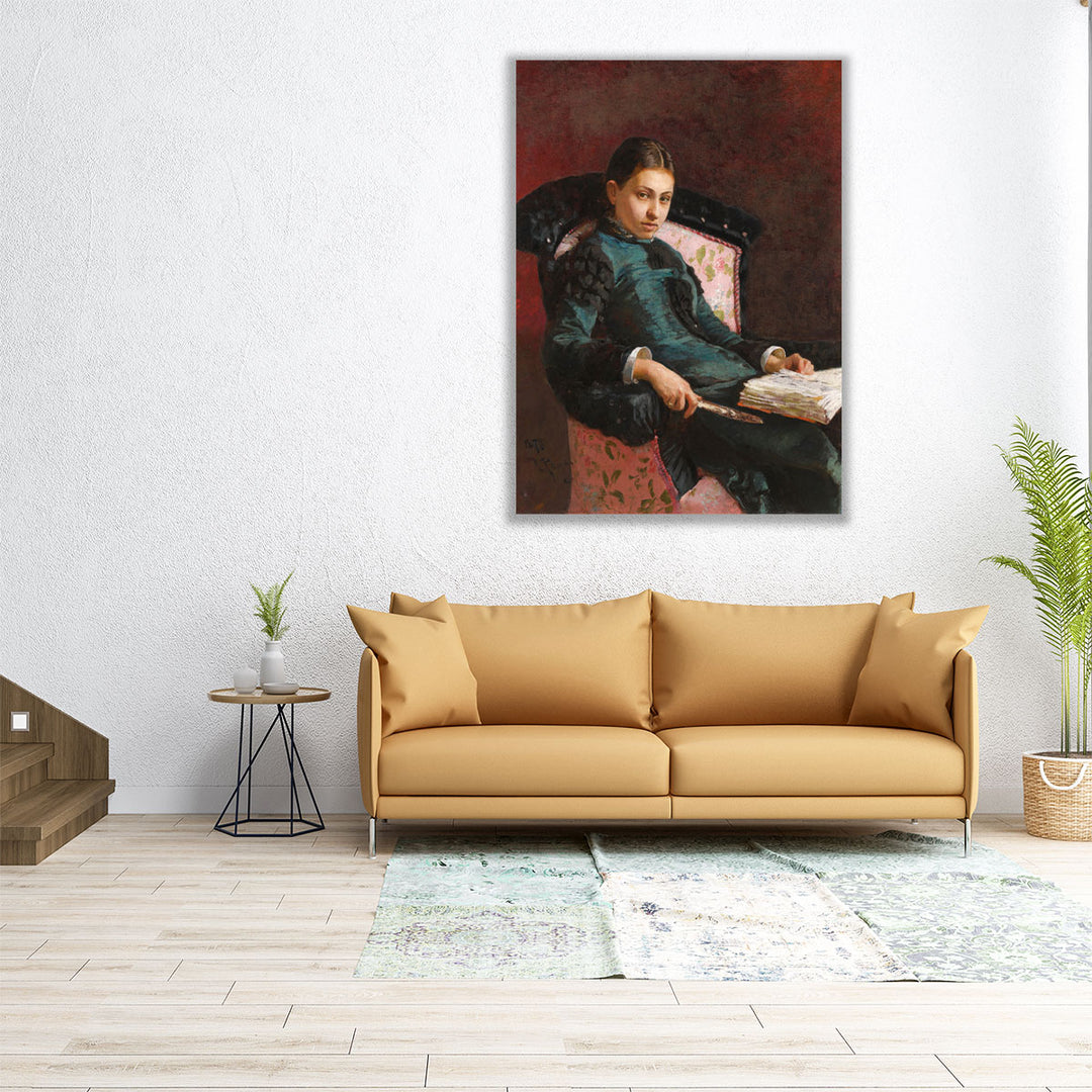 Portrait of The Artist’s Wife, Vera Repin - Canvas Print Wall Art