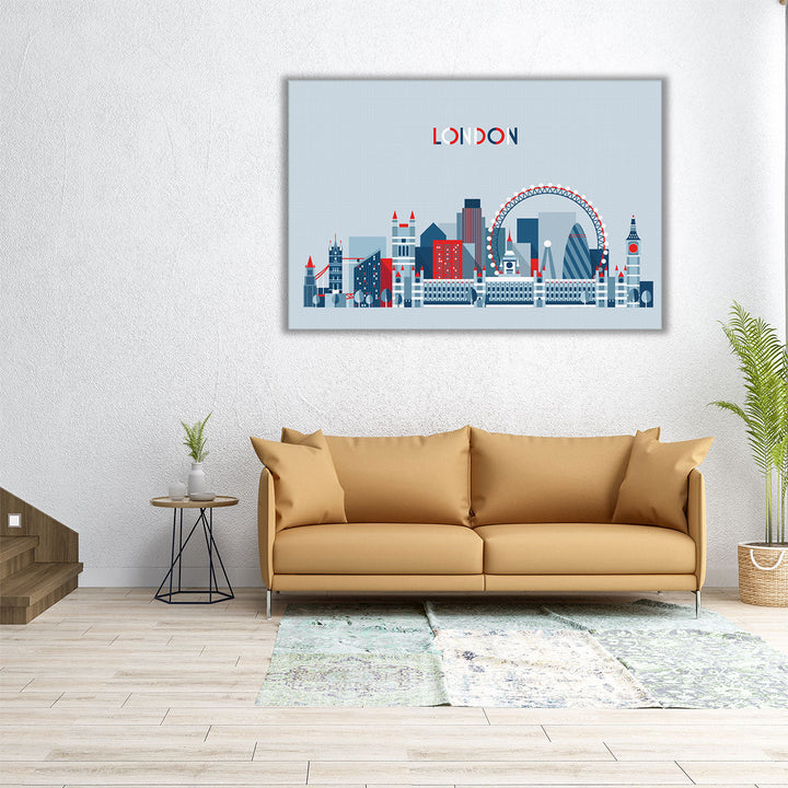 London, England, City Skyline - Canvas Print Wall Art