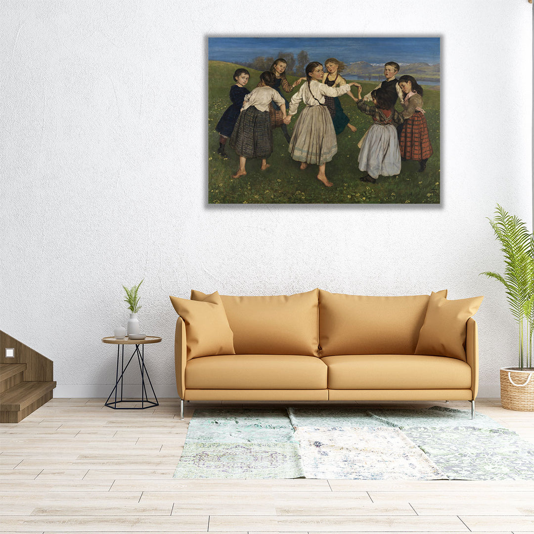 Kinderreigen, Children Dancing in a Ring, 1872 - Canvas Print Wall Art