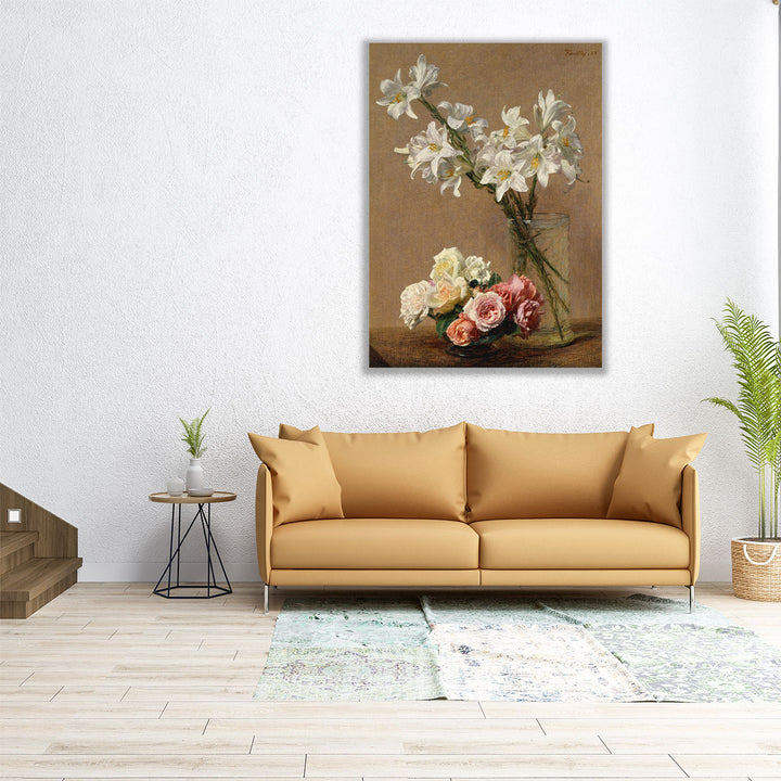 Roses and Lilies, 1888 - Canvas Print Wall Art
