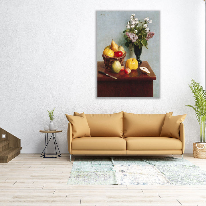 Still Life with Flowers and Fruit, 1866 - Canvas Print Wall Art
