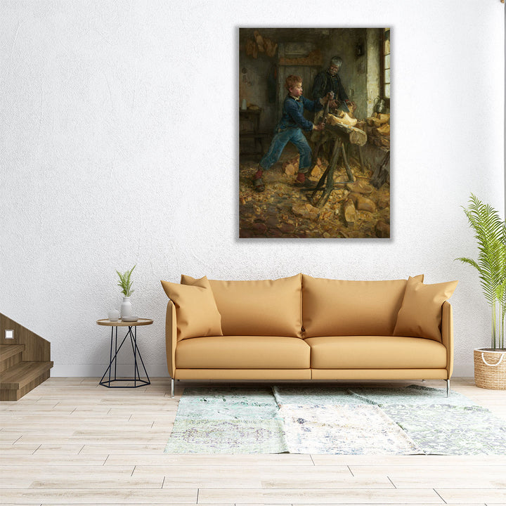 The Young Sabot Maker - Canvas Print Wall Art