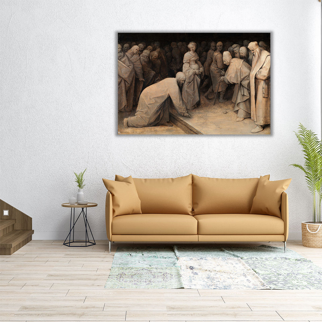 Christ and the Woman Taken in Adultery - Canvas Print Wall Art