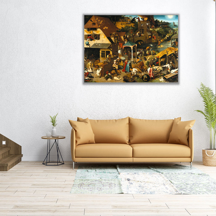 Netherlandish Proverbs, 1559 - Canvas Print Wall Art