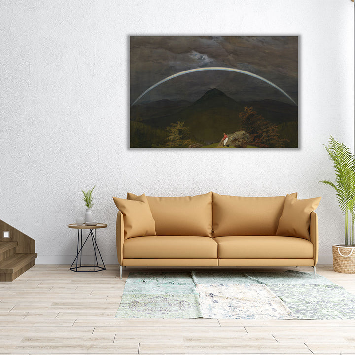 Mountain Landscape with Rainbow - Canvas Print Wall Art