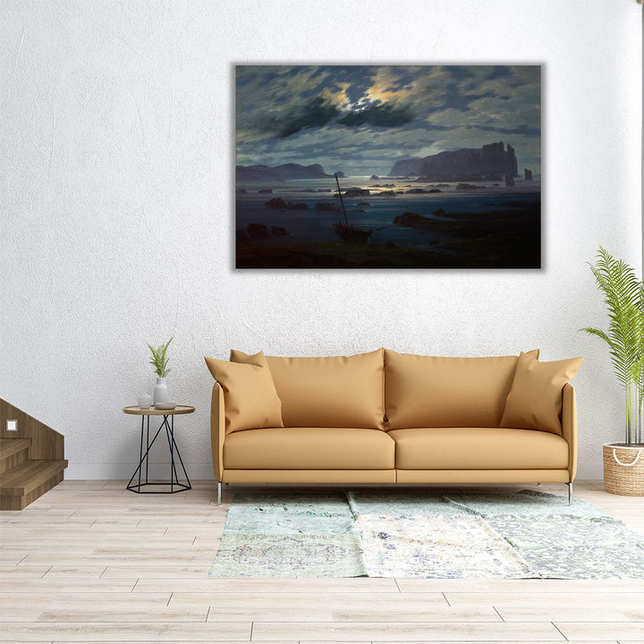 Northern Sea in the Moonlight - Canvas Print Wall Art