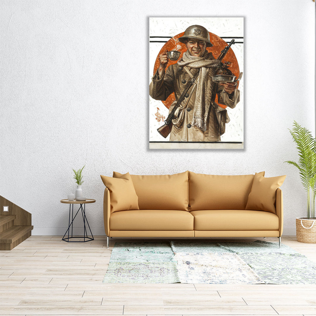 A Soldier's Thanksgiving - Canvas Print Wall Art
