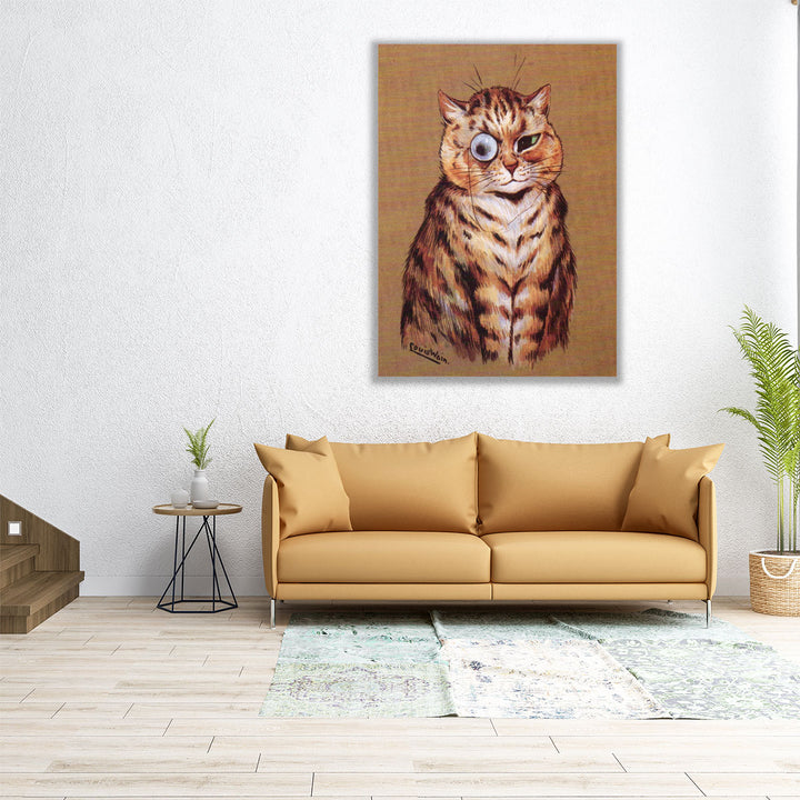 Cat With Monocle - Canvas Print Wall Art