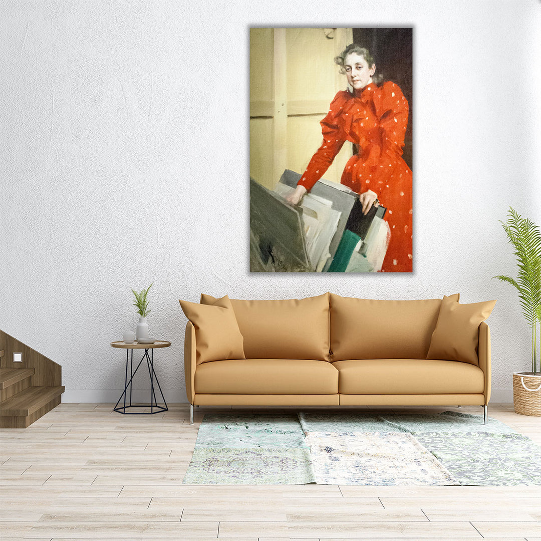 Portrait of Emma in the Paris Studio - Canvas Print Wall Art