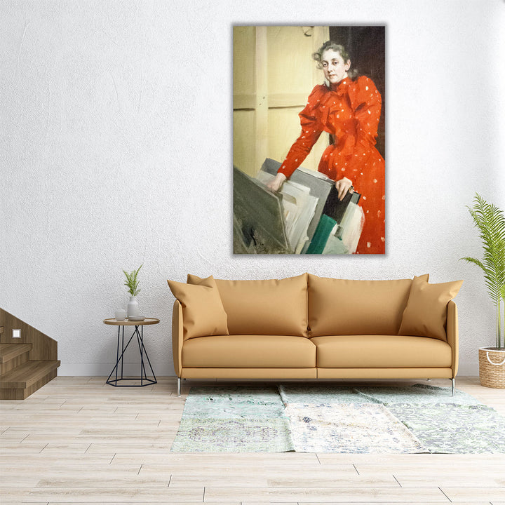Portrait of Emma in the Paris Studio - Canvas Print Wall Art