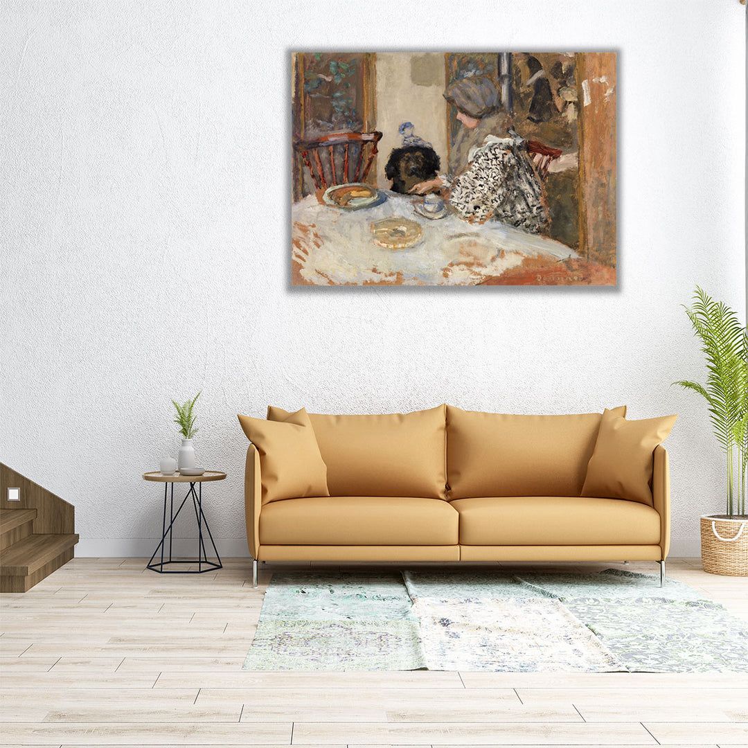 Woman and Dog at Table, 1908 - Canvas Print Wall Art